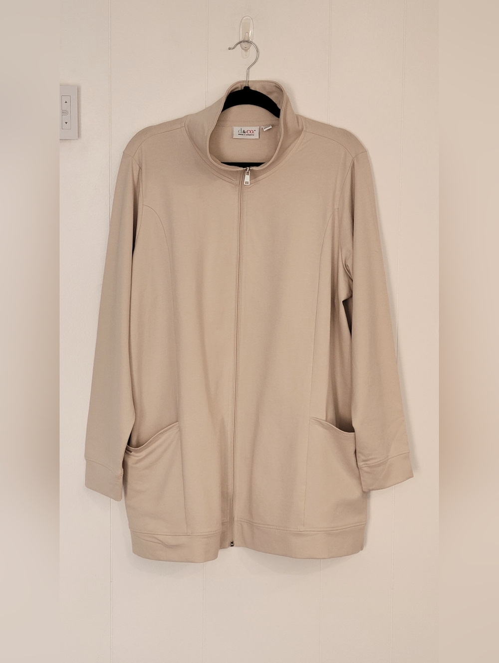 d&co.. Beige Full-Zip Women's Jacket